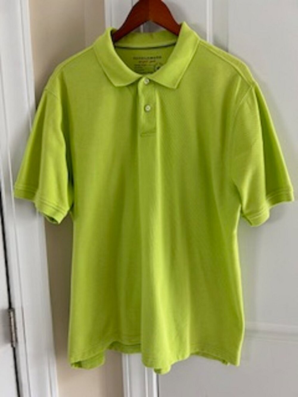 Men's Shirt Saddlebred Short Sleeve Lime Green Large Machine Washable